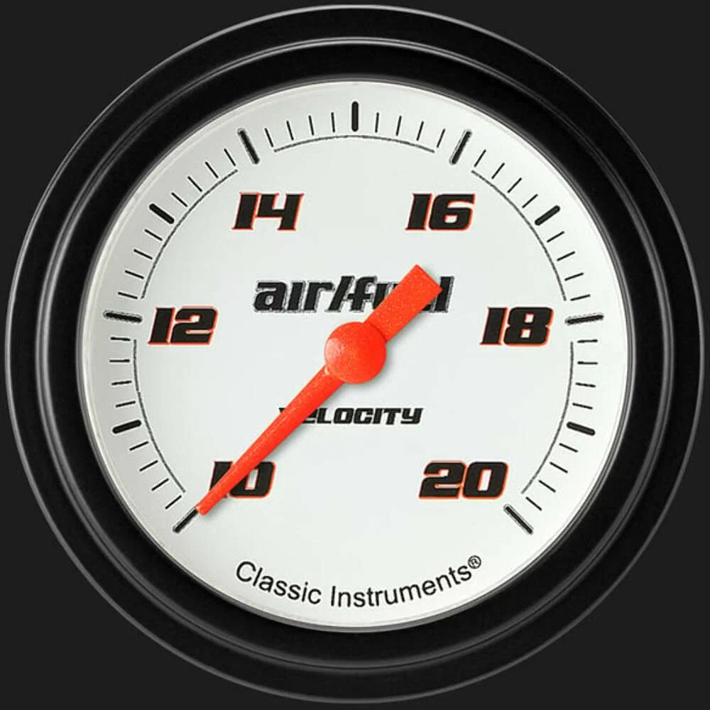 Velocity White 2 5_8_ Air Fuel Ratio Gauge VS394WBLF
